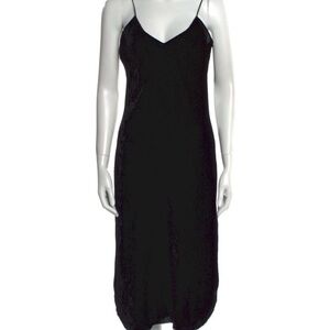 Nili Lotan Black Midi Slip Dress